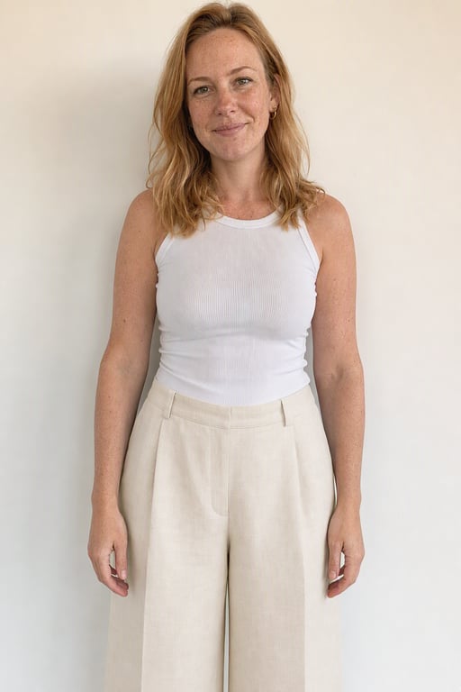 Wijde linnen broek