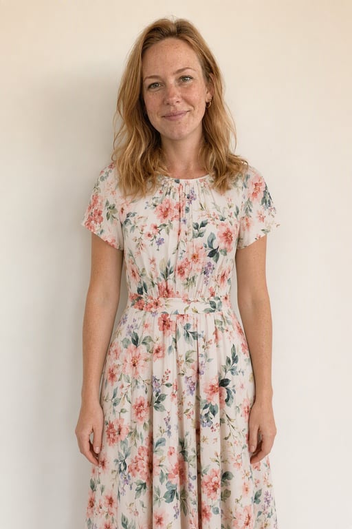 Gebloemde midi-jurk