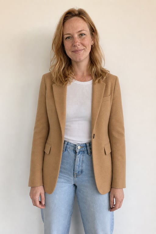 Camelkleurige blazer