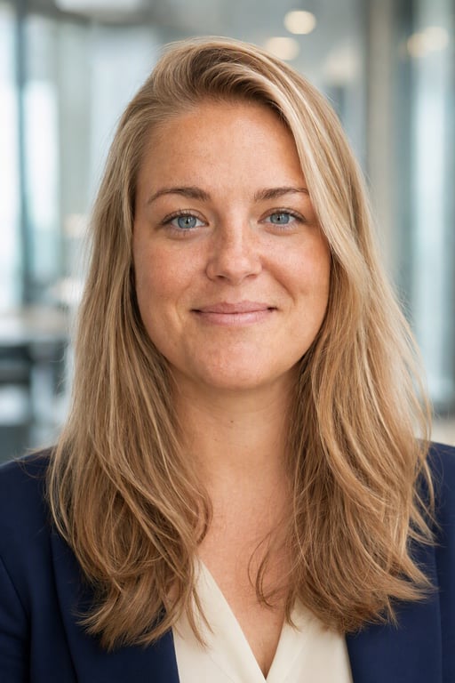 Kontor: Marineblå blazer, uskarpt moderne kontor