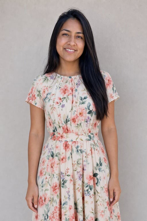 Vestido midi floreado