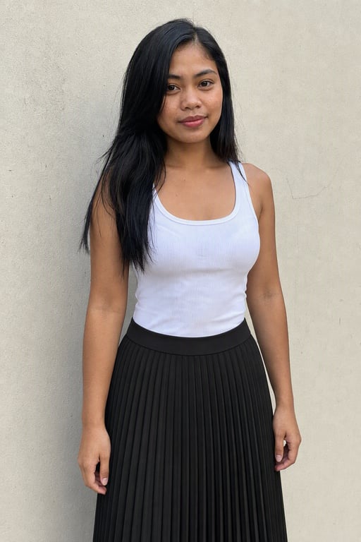 Pleated midi skirt