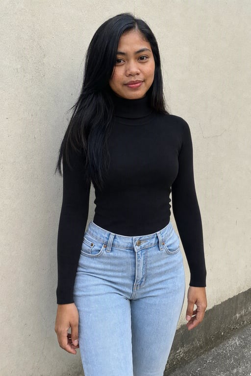 Itim na turtleneck