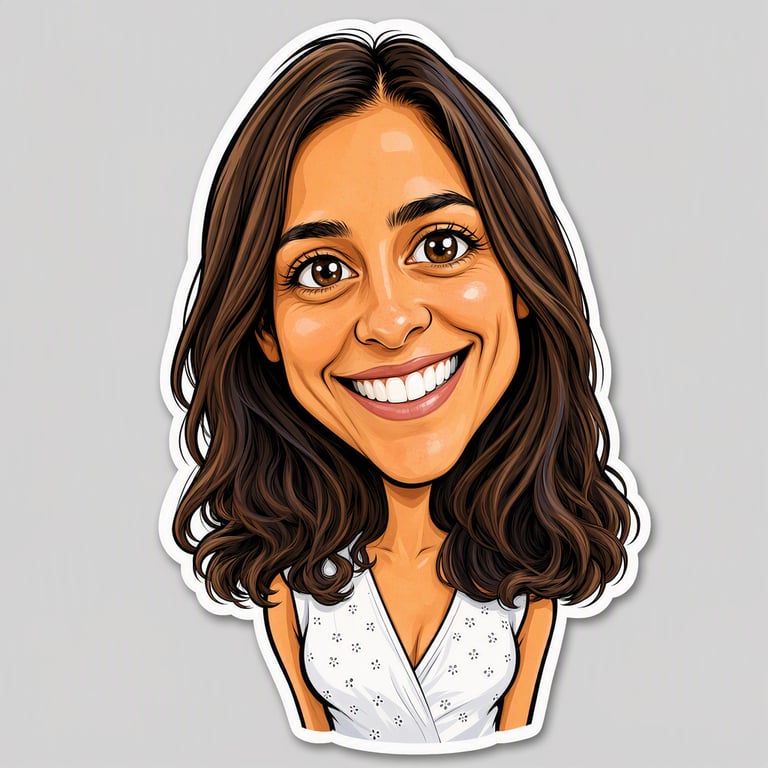 Caricatura: Exagero simpático, traço à mão