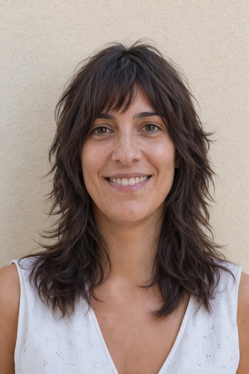 Wolf cut: Camadas desconexas e franja desfiada, feito para cabelo com onda