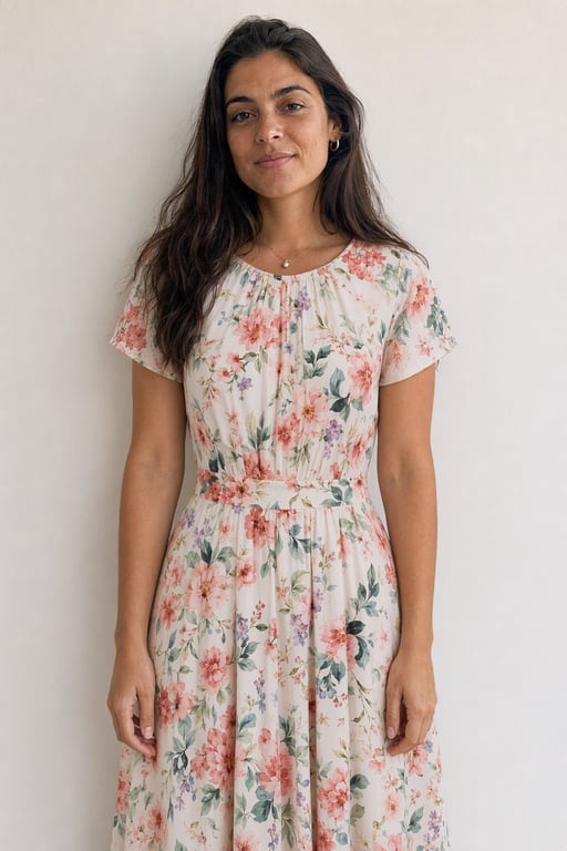 Vestido midi florido