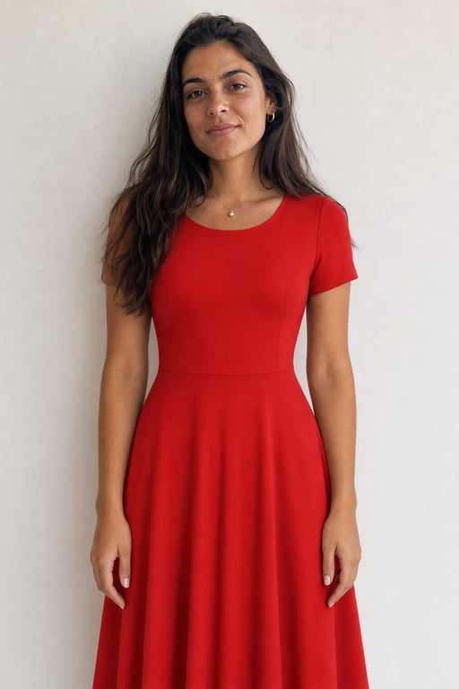 Vestido midi vermelho