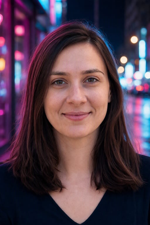 Neon: Lumină roz și albastră de oraș, noaptea