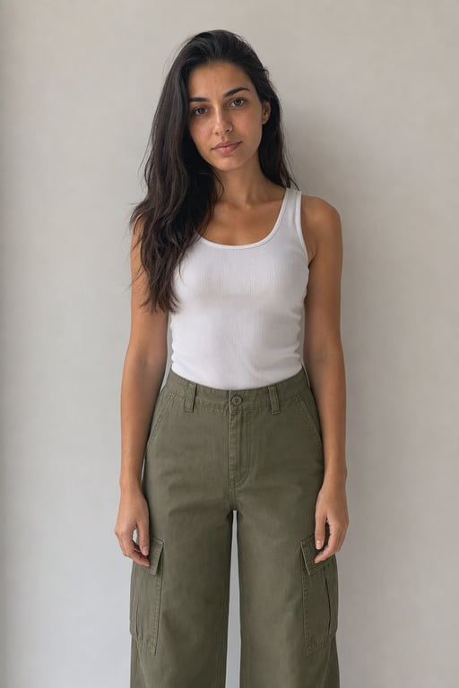 Pantaloni cargo olive