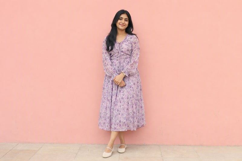 Full-length photo of a person on a pavement, camera low, legs at natural length