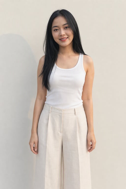 Quần linen ống rộng