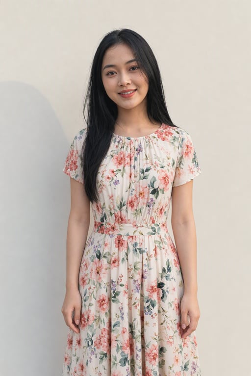 Đầm midi hoa nhí