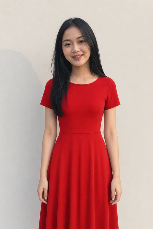 Đầm đỏ midi