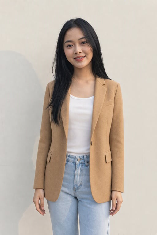 Blazer màu camel