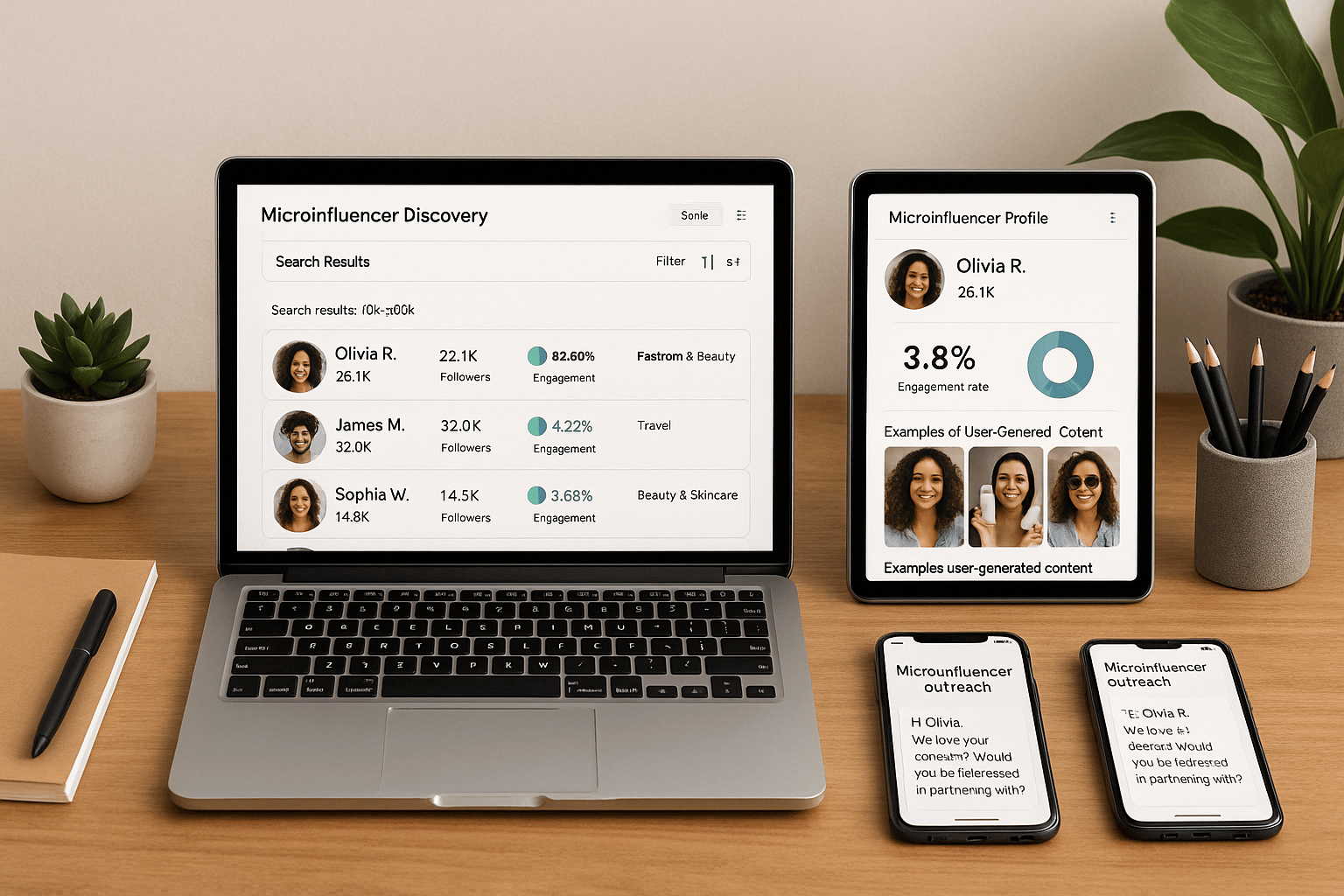 Brand manager discovering microinfluencers across different platforms