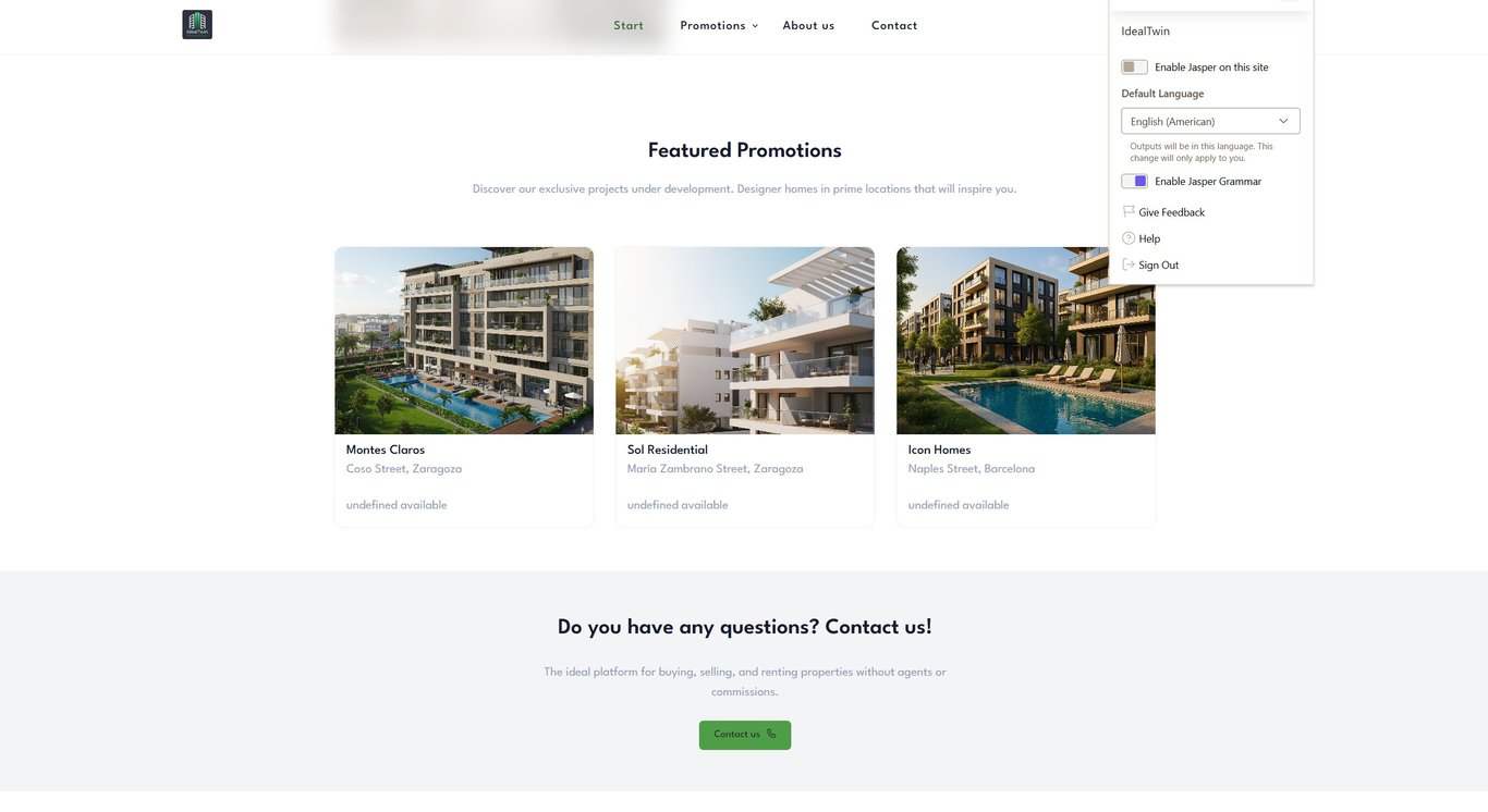 Featured developments website section
