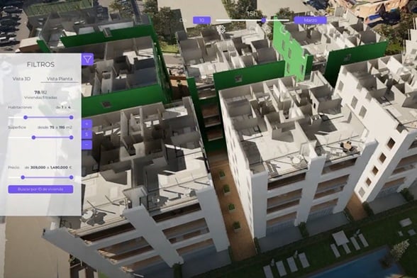 Building exterior with cutting section filter