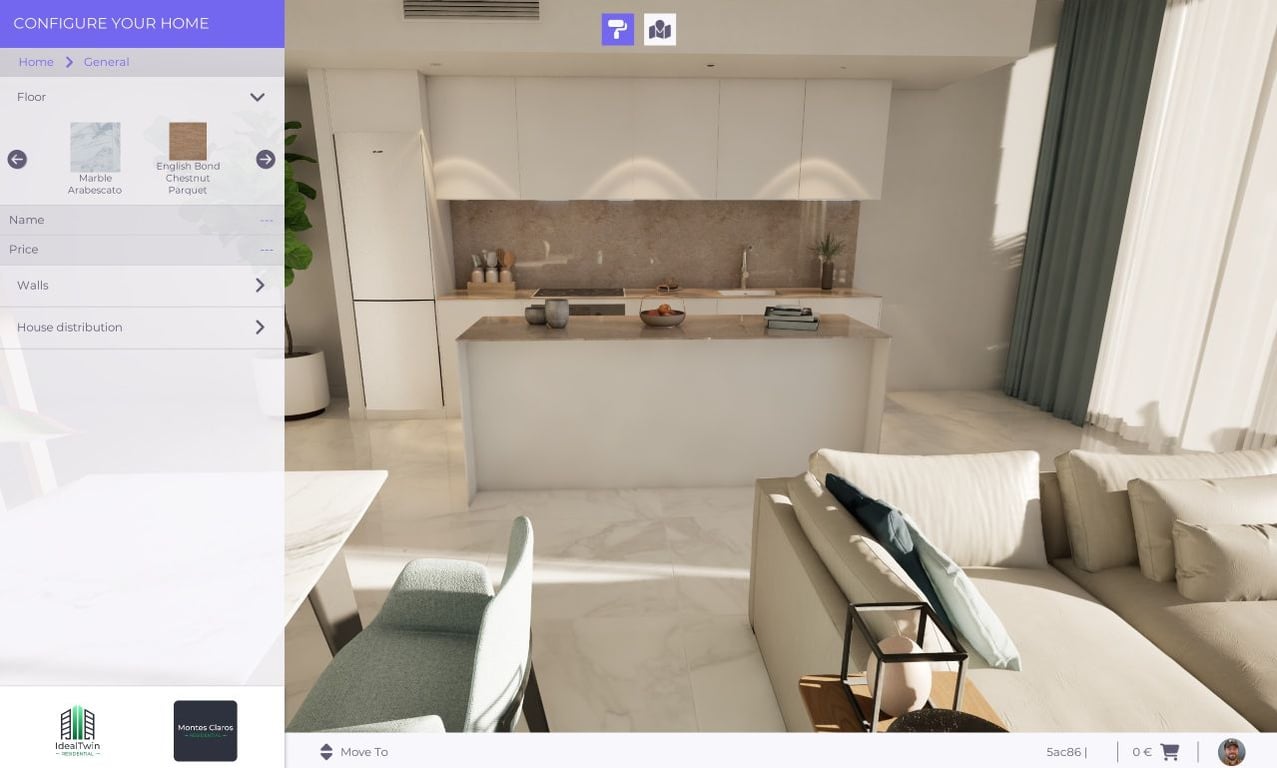 Configurator finishings interface