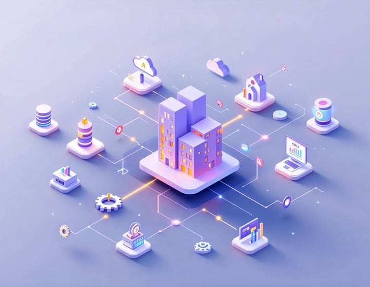 Connected real estate data workflow illustration