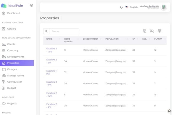 Developer properties database