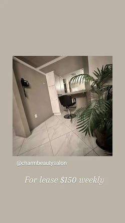 Upscale salon booth and suite rental ✨️