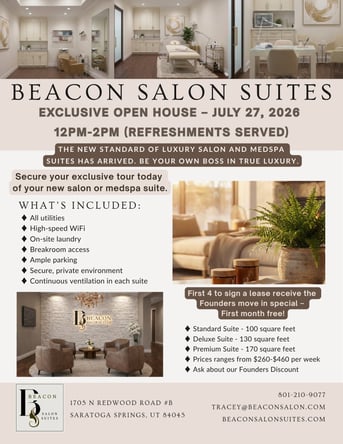 LUXURY Salon & Med Spa Suites in Saratoga Springs – Get Your FIRST MONTH FREE!