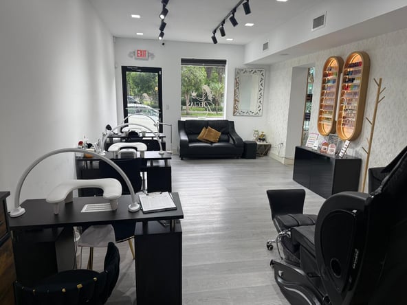 Nail Tech Stations for Rent in Luxury Coconut Grove Salon, Miami