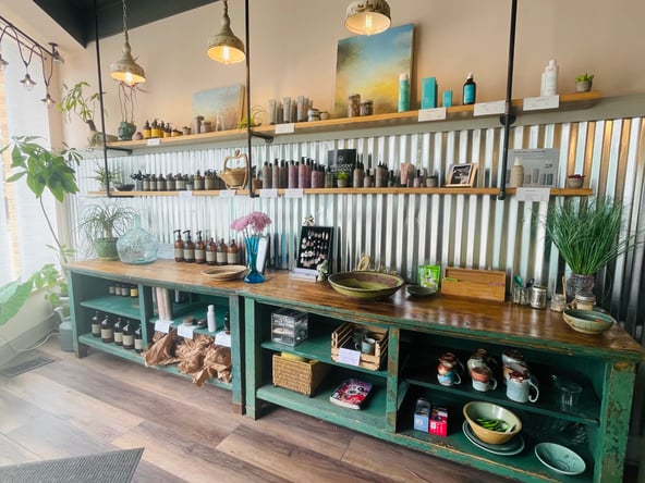 Modern meets down to earth organic themed hair salon :booth rental