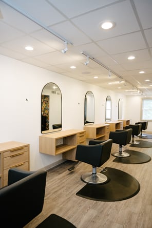 Brand new, modern, bright, open concept salon chairs available for rent!