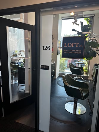 Salon Chair for Rent in gorgeous West Hollywood Salon with views of the Hollywood Hills!