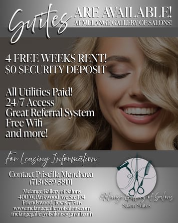 Salon and Spa SUITES AVAILABLE at Melange Gallery of Salons