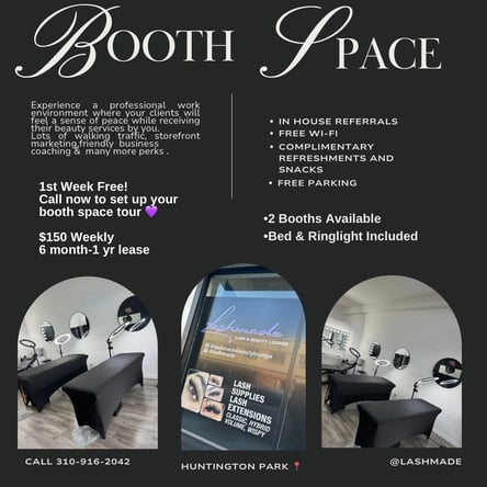 Beauty Space Available in a High Traffic Lash Salon