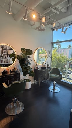 Salon Chair for Rent in gorgeous West Hollywood Salon with views of the Hollywood Hills!