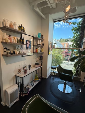 Salon Chair for Rent in gorgeous West Hollywood Salon with views of the Hollywood Hills!
