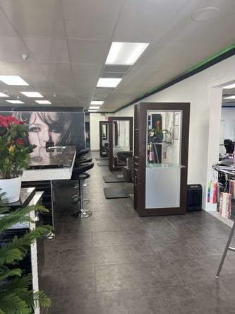 Newly reopened hair and nail salon with booths available for rent