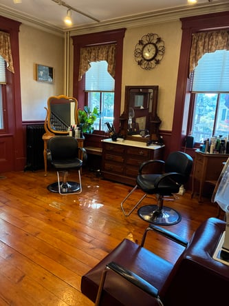 2 chair salon in a victorian home located in Mountville, PA ,on a prime location.