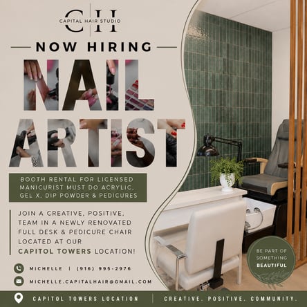 Nail Booth Rental in Sacramento: Newly Renovated Space with Pedicure Chair