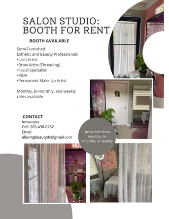 Salon BOOTH Rental