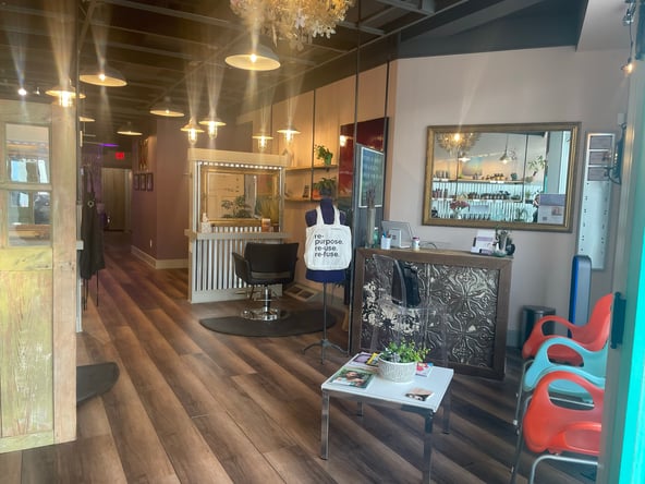 Modern meets down to earth organic themed hair salon :booth rental
