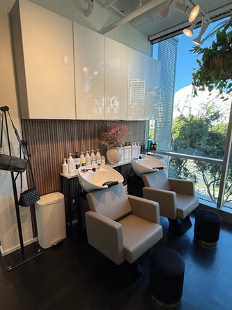 Salon Chair for Rent in gorgeous West Hollywood Salon with views of the Hollywood Hills!