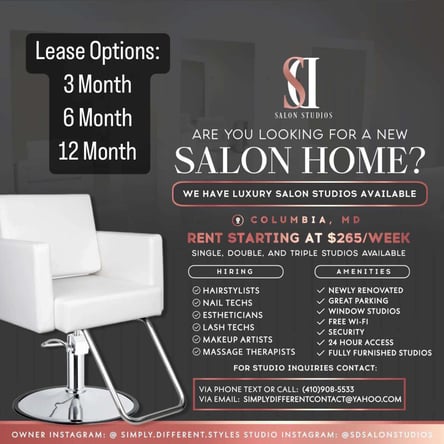 SD Salon Studios – Luxury Salon Suites – Columbia MD
