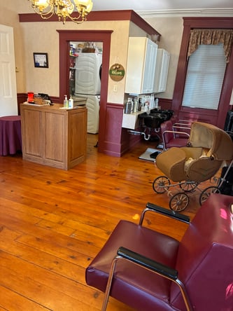 2 chair salon in a victorian home located in Mountville, PA ,on a prime location.