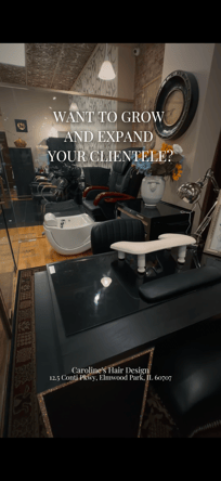 Booth / Chair Available at Caroline’s Hair Design – Elmwood Park FIRST MONTH FREE | Only $650/month