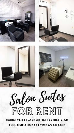 Beautiful Private Suites For Rent – Hairstylist, Lash Artist, Aesthetician Space Available