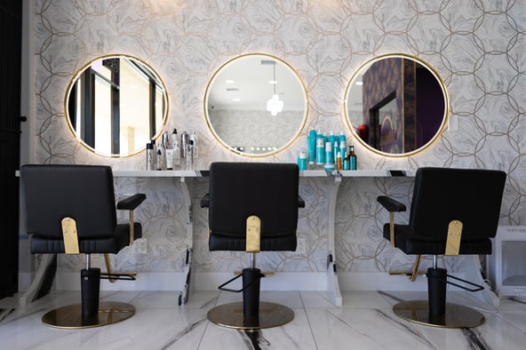 Professional Luxury Salon Stations & Private Rooms for Rent in Corona ca