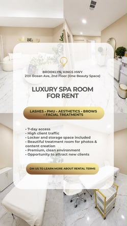 Luxury Treatment Room in Brooklyn (Ocean Ave) for Lash, PMU, Massage