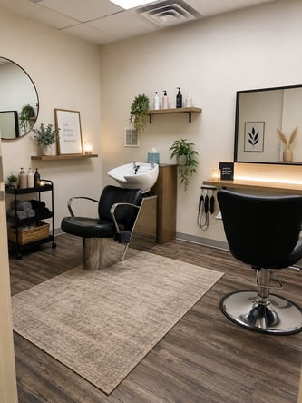 Beautiful, move-in ready suite ideal for beauty, wellness, salon or barbering professionals, or smal