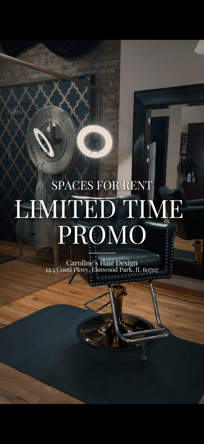 Booth / Chair Available at Caroline’s Hair Design – Elmwood Park FIRST MONTH FREE | Only $650/month