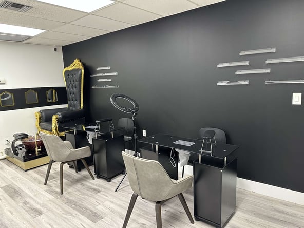 One stop is all you need! Salon booth and nail station