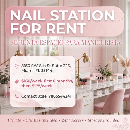 Renta de Mesa para manicure